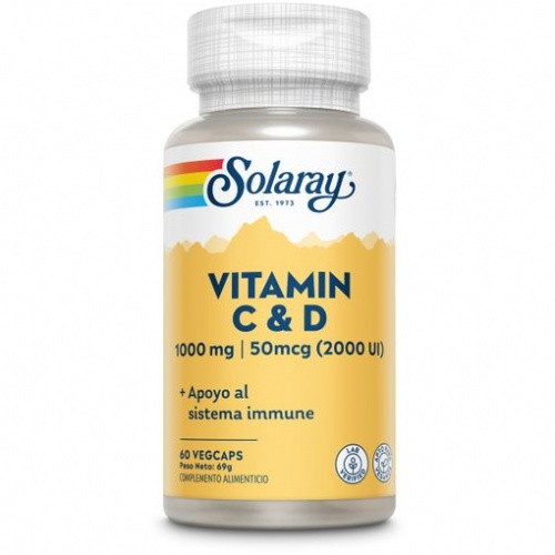 Solaray vitamina c 1000 + d 2000ui 60 caps