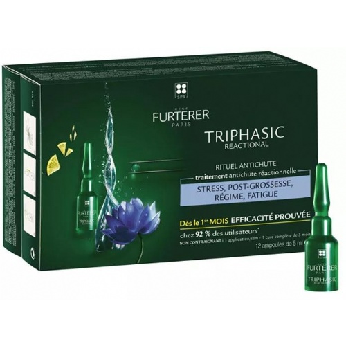 Triphasic tratamiento anticaida reaccional rene furterer 12 ampollas 5 ml - rene furterer