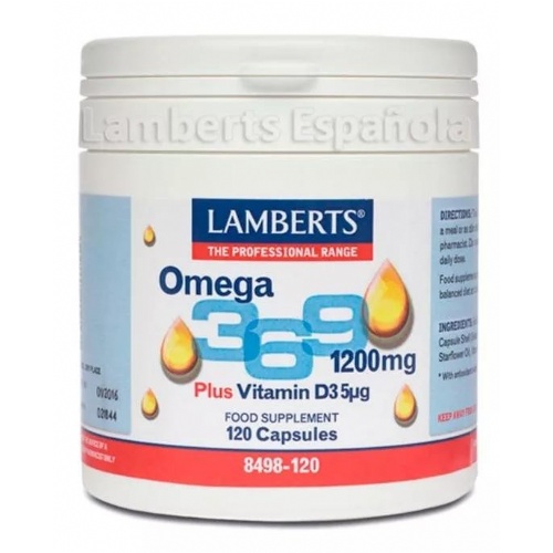 Lamberts 8498-120 omega 3-6-9 + vit d3 120 caps