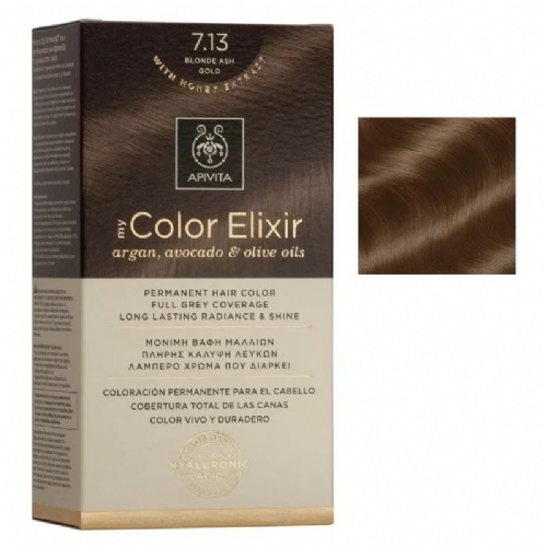 Apivita color elixir 7.13 rubio ceniza dorado