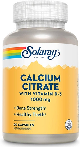 Solaray calcio cit 1000 mg vit d3 90