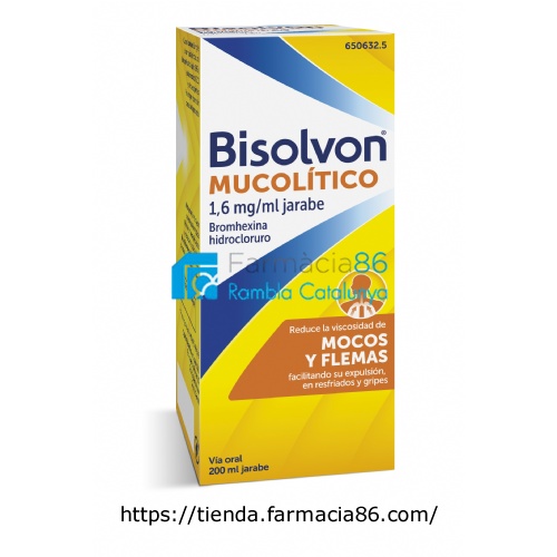 BISOLVON MUCOLITICO 1,6 mg/ ml JARABE, 1 frasco de 200 ml