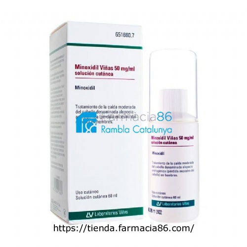 MINOXIDIL VIÑAS 50 mg/ml SOLUCION CUTANEA, 1 frasco de 60 ml