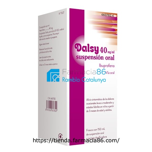 DALSY 40 mg/ml SUSPENSION ORAL , 1 frasco de 150 ml