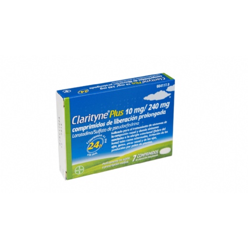 CLARITYNE PLUS 10mg/240mg COMPRIMIDOS DE LIBERACION PROLONGADA , 7 comprimidos