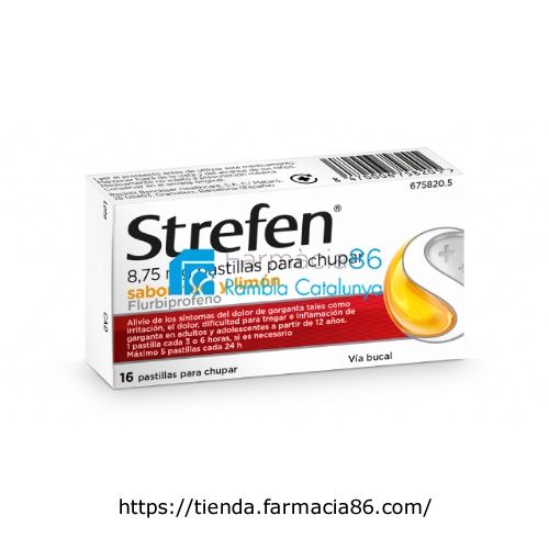 STREFEN 8,75 mg PASTILLAS PARA CHUPAR SABOR MIEL Y LIMON, 16 pastillas