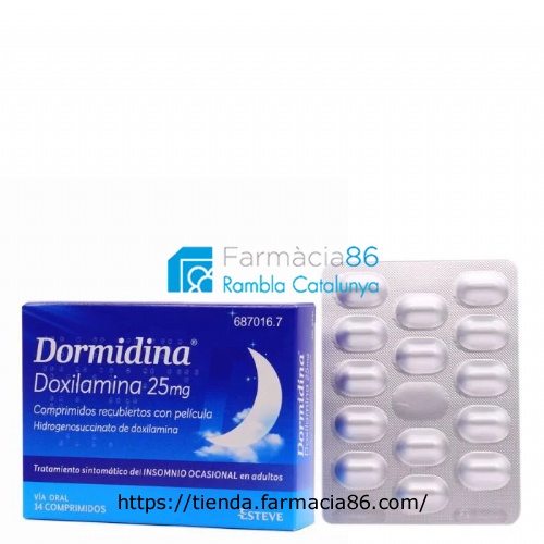 DORMIDINA DOXILAMINA 25 mg COMPRIMIDOS RECUBIERTOS CON PELICULA , 14 comprimidos