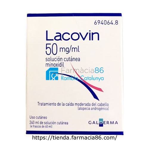 LACOVIN 50 mg/ml SOLUCIÓN CUTÁNEA , 4 frascos de 60 ml