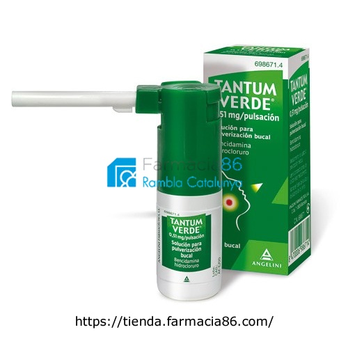 TANTUM VERDE 0,51 MG/PULSACION SOLUCION PARA PULVERIZACION BUCAL , frasco de 15 ml