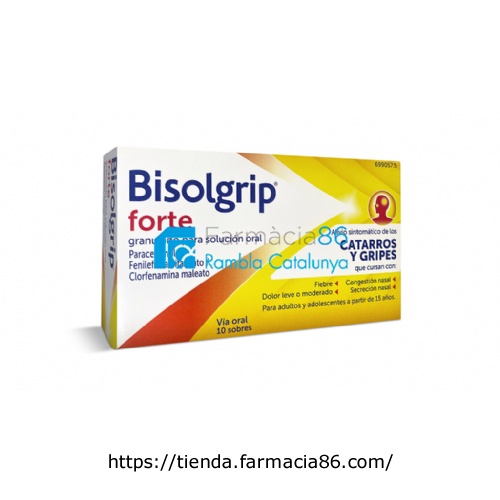 BISOLGRIP FORTE GRANULADO PARA SOLUCION ORAL , 10 sobres