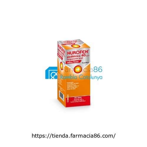NUROFEN PEDIATRICO 40 MG/ML SUSPENSION ORAL SABOR FRESA, 1 frasco de 150 ml