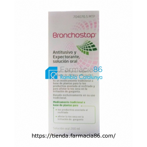 BRONCHOSTOP ANTITUSIVO Y EXPECTORANTE SOLUCION ORAL , 1 frasco de 200 ml