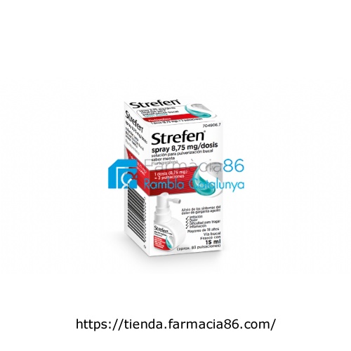 STREFEN SPRAY 8,75 MG/DOSIS SOLUCION PARA PULVERIZACION BUCAL SABOR MENTA , 15 ml