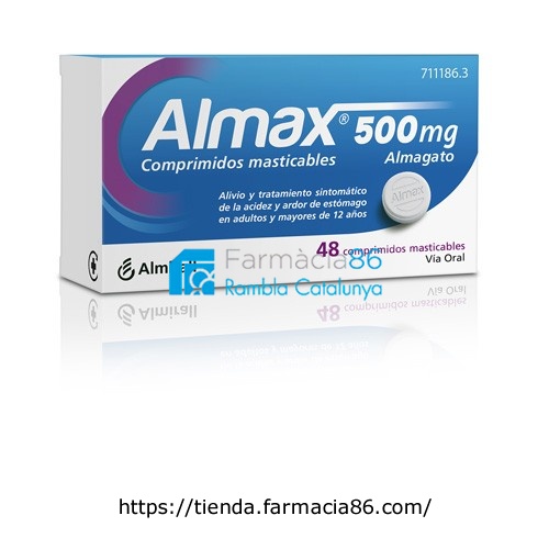 ALMAX 500 mg COMPRIMIDOS MASTICABLES,48 comprimidos