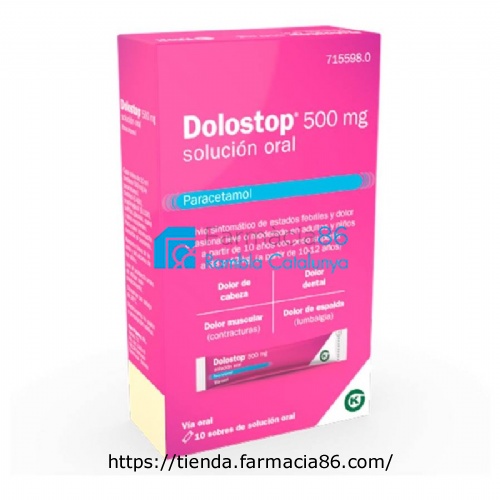 DOLOSTOP 500 MG SOLUCION ORAL, 10 sobres