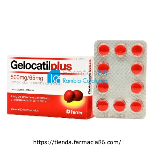 GELOCATIL PLUS 500 MG/65 MG COMPRIMIDOS RECUBIERTOS CON PELICULA, 20 comprimidos