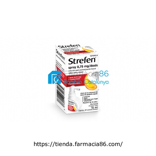 STREFEN SPRAY 8,75 MG/DOSIS SOLUCION PARA PULVERIZACION BUCAL SABOR MIEL Y LIMON 1 frasco de 15 ml