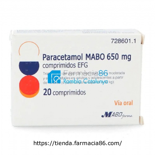 PARACETAMOL MABO 650 MG COMPRIMIDOS EFG 20 comprimidos
