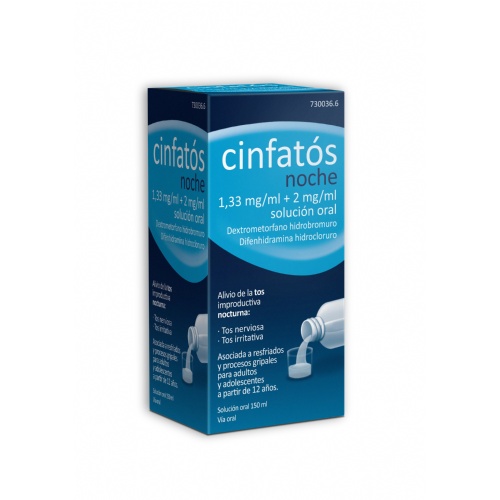 CINFATOS NOCHE 1,33 MG/ML + 2 MG/ML SOLUCION ORAL, 1 frasco de 150 ml (Frasco PET)