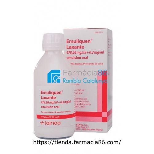 EMULIQUEN LAXANTE 478,26 mg/ml + 0,3 mg/ml EMULSION ORAL , 1 frasco de 230 ml
