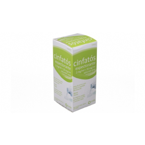 CINFATOS EXPECTORANTE 2 mg/ml + 20 mg/ml SOLUCION ORAL , 1 frasco de 200 ml