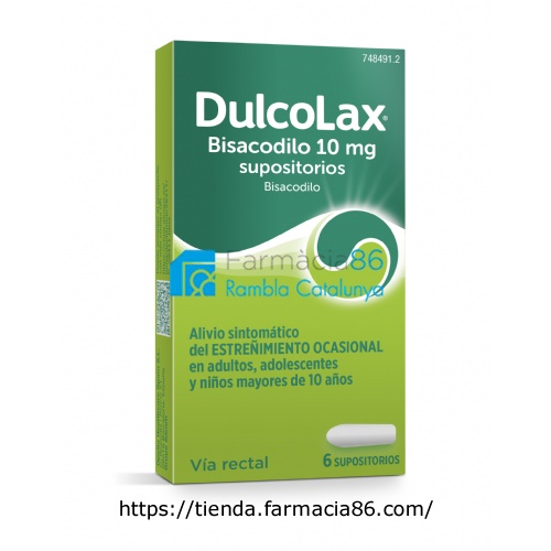 DULCOLAX BISACODILO 10 MG SUPOSITORIOS, 6 supositorios