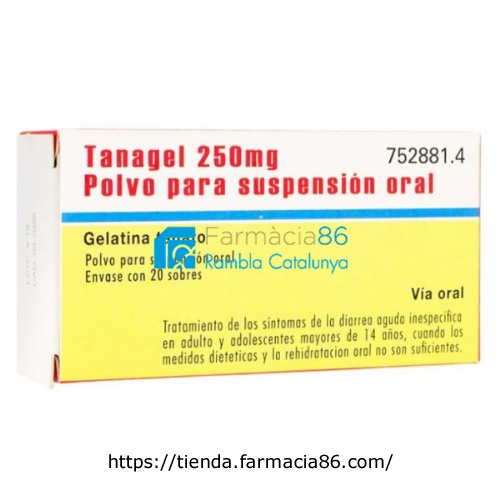 TANAGEL 250 mg POLVO PARA SUSPENSION ORAL , 20 sobres