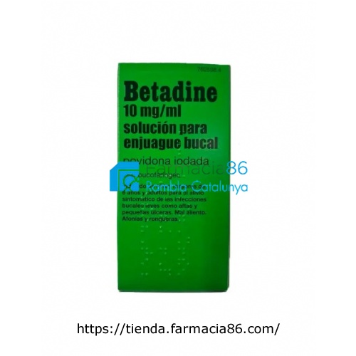 BETADINE 10 MG/ML SOLUCION PARA ENJUAGUE BUCAL, 1 frasco de 200 ml