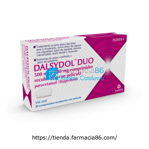 DALSYDOL DUO 500 MG/200 MG COMPRIMIDOS RECUBIERTOS CON PELICULA, 20 comprimidos