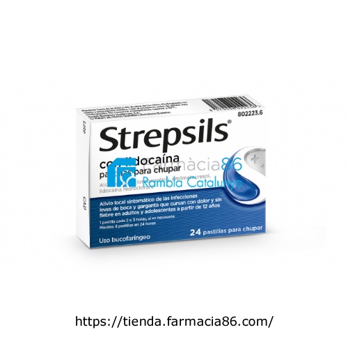 STREPSILS CON LIDOCAINA PASTILLAS PARA CHUPAR , 24 pastillas