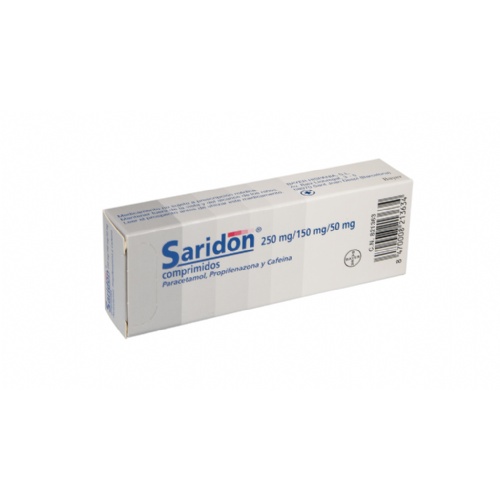 SARIDON 250 mg/150 mg/50 mg COMPRIMIDOS , 20 comprimidos