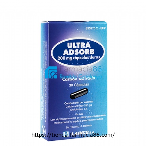 ULTRA ADSORB 200 mg CAPSULAS DURAS, 30 cápsulas