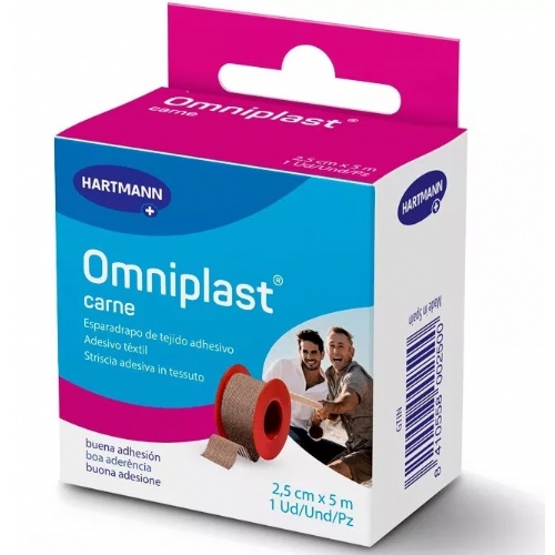 Esparadrapo hipoalergico - omniplast tejido resistente (1 unidad 5 m x 2,5 cm)