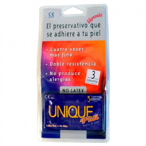 Unique - preservativo de resina sintetica (3 unidades)