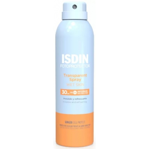 Isdin fotoprotector transparent spray wet skin spf 30 (1 envase 250 ml)