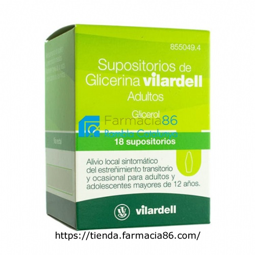 SUPOSITORIOS DE GLICERINA VILARDELL ADULTOS, 18 supositorios