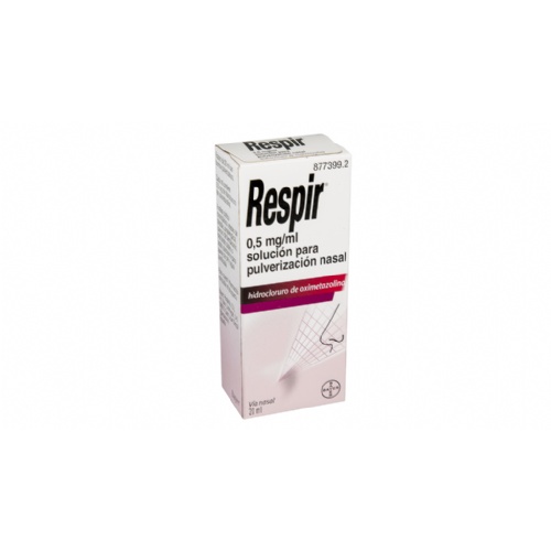 RESPIR 0,5 mg/ml SOLUCION PARA PULVERIZACION NASAL , 1 frasco de 20 ml (Frasco+bomba pulverizadora)