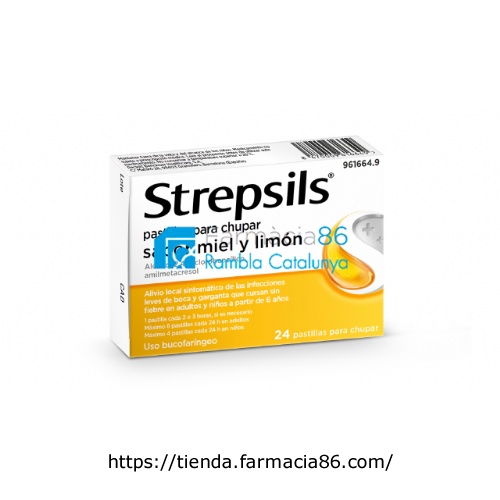 STREPSILS PASTILLAS PARA CHUPAR SABOR MIEL Y LIMON , 24 pastillas