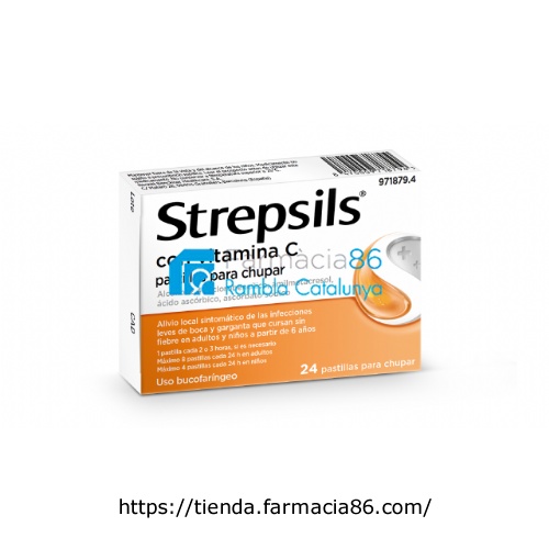 STREPSILS CON VITAMINA C PASTILLAS PARA CHUPAR , 24 pastillas