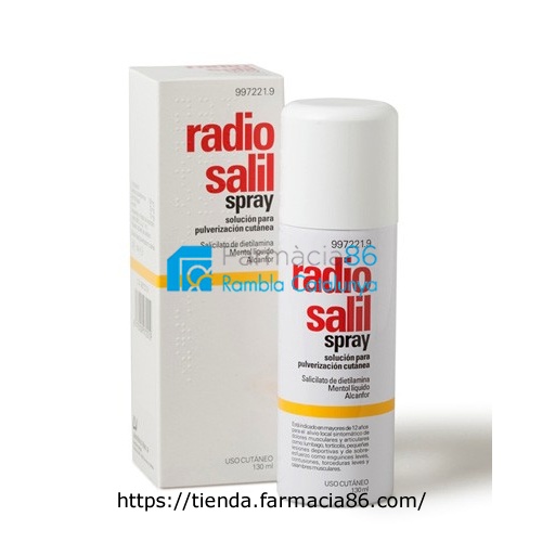 RADIO SALIL SPRAY SOLUCION PARA PULVERIZACION CUTANEA , 1 envase a presión de 130 ml