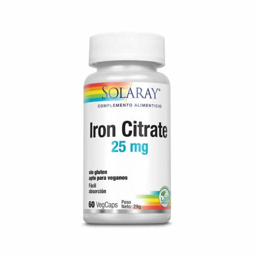 Solaray iron citrate 25mg 60 vegcaps