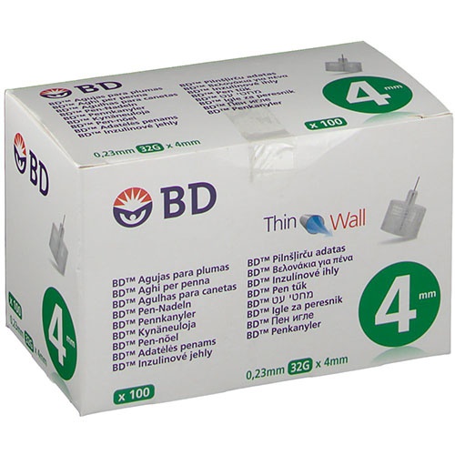 Aguja para plumas esteril - bd (100 unidades 32 g (4 mm x 0,23 mm))