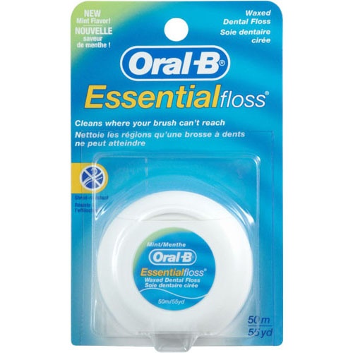 Oral-b essential floss fluor - seda dental con cera (menta 50 m)
