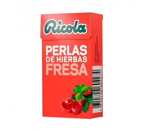Ricola perlas sin azucar (1 envases 25 g sabor fresa)
