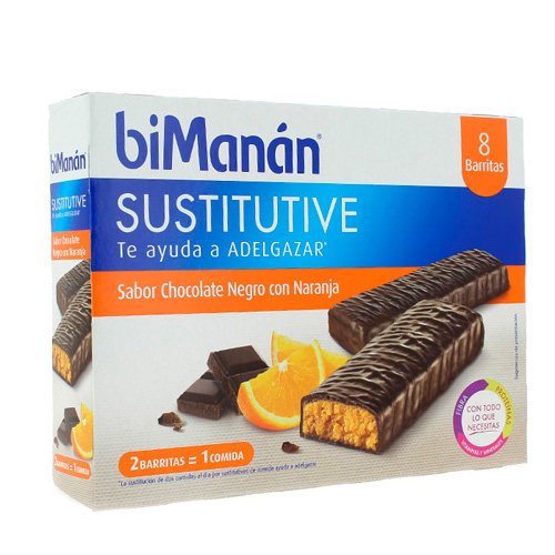 biManán® Sustitutive sabor chocolate y naranja 8 barritas