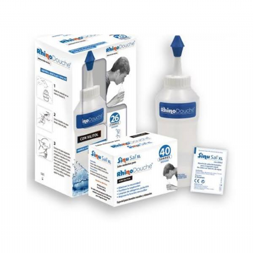 Rhinodouche pack irrigador nasal + rhinodouche sal (1 envase 500 ml + 26 sobres 5 g)