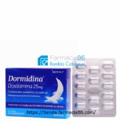 DORMIDINA DOXILAMINA 25 mg COMPRIMIDOS RECUBIERTOS CON PELICULA , 14 comprimidos