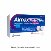 ALMAX FORTE 750 MG COMPRIMIDOS MASTICABLES SABOR FRESA, 48 comprimidos