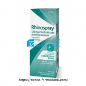 RHINOSPRAY 1,18 mg/ ml SOLUCION PARA PULVERIZACION NASAL , 1 envase pulverizador de 12 ml
